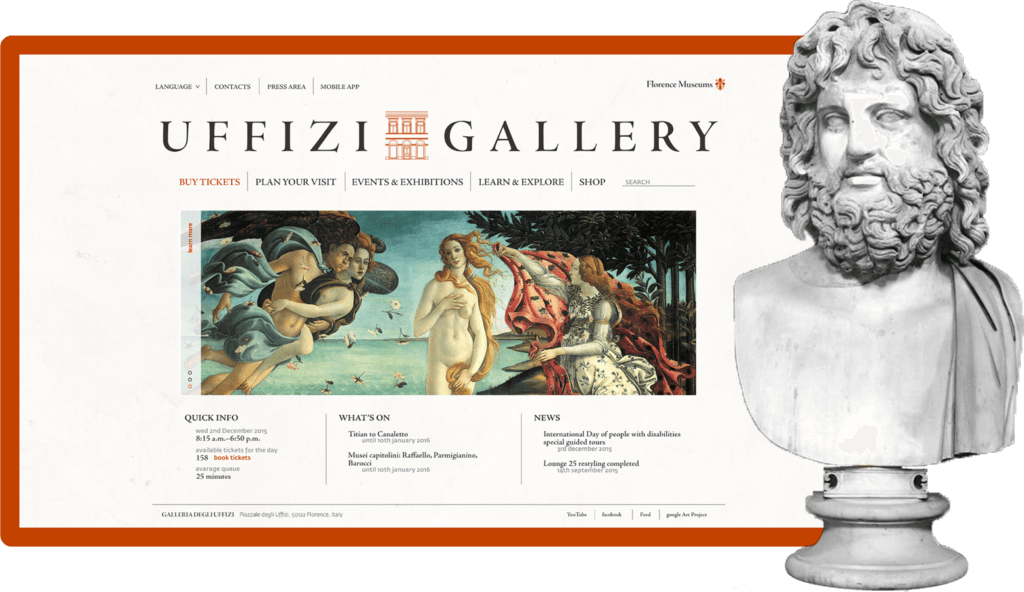 Progetto redesign interfaccia sito web Galleria Uffizi