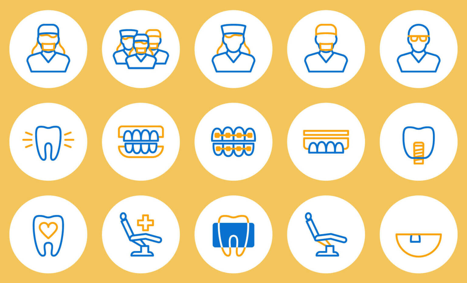 Icone personalizzate per specializzazioni dentista