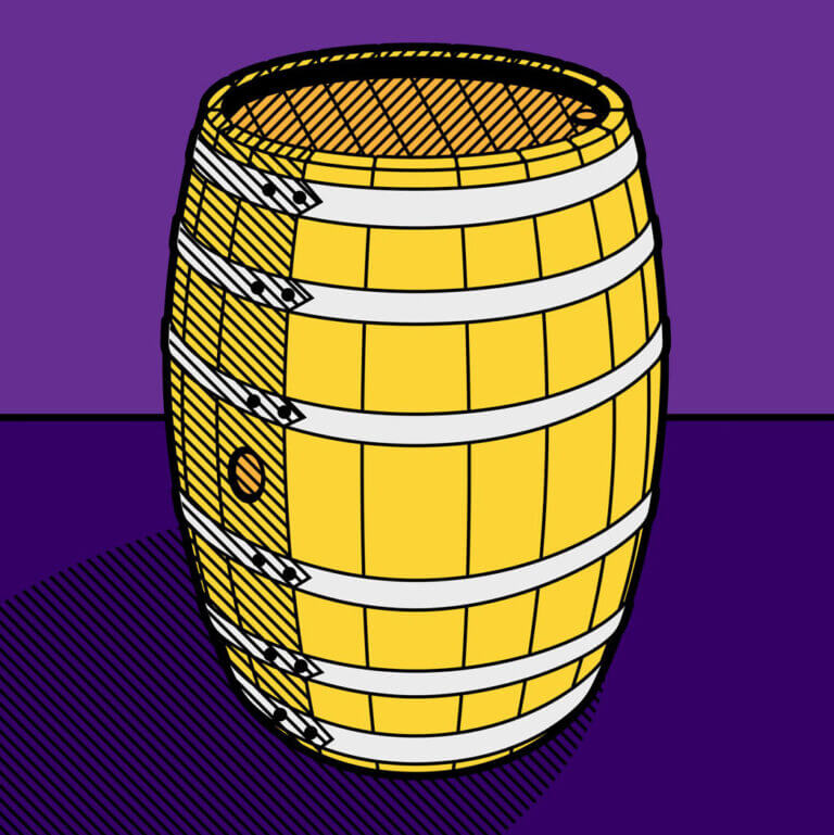Illustrazione di una botte di vino