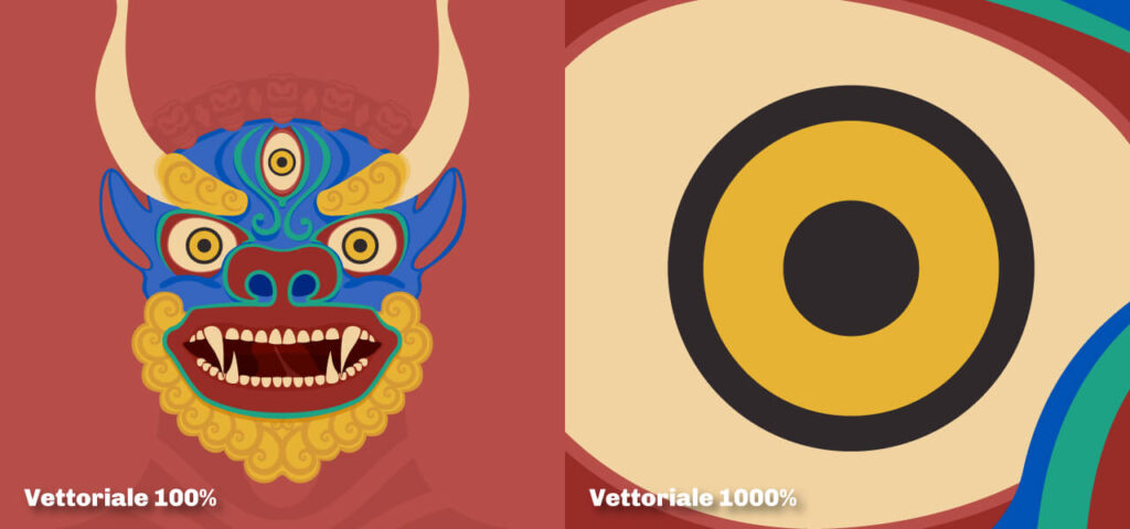 Illustrazione vettoriale con ingrandimento