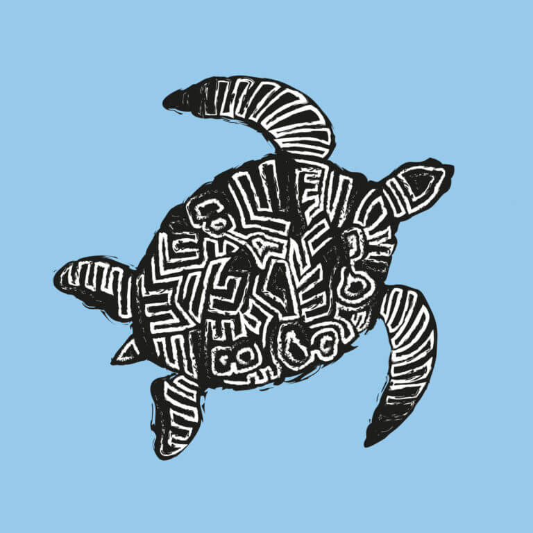 Illustrazione tartaruga tribale Boa Vista