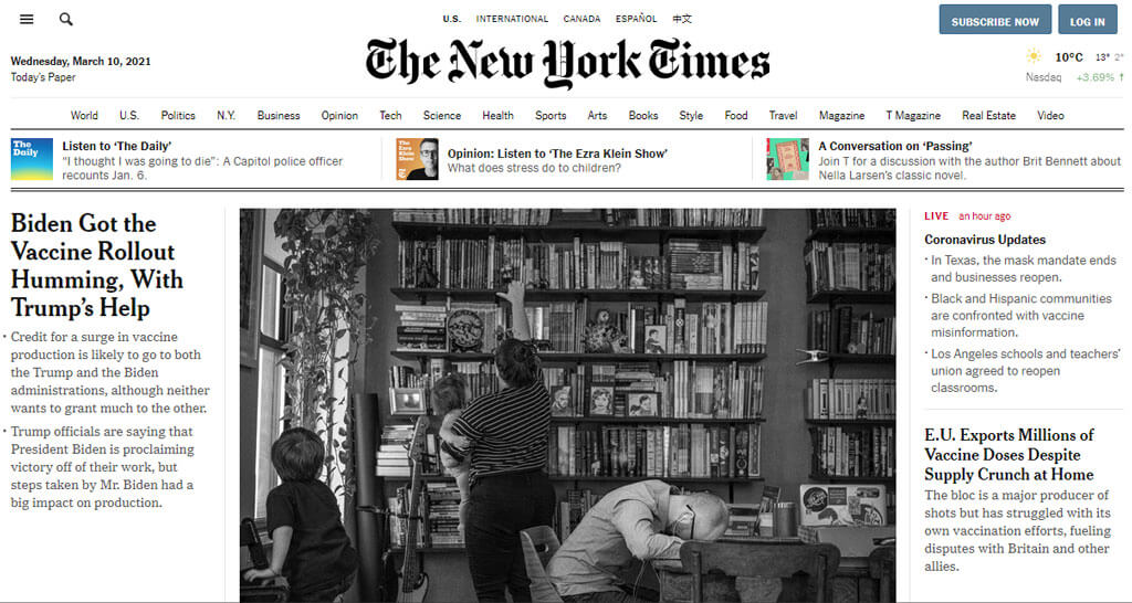 Sito web New York Times