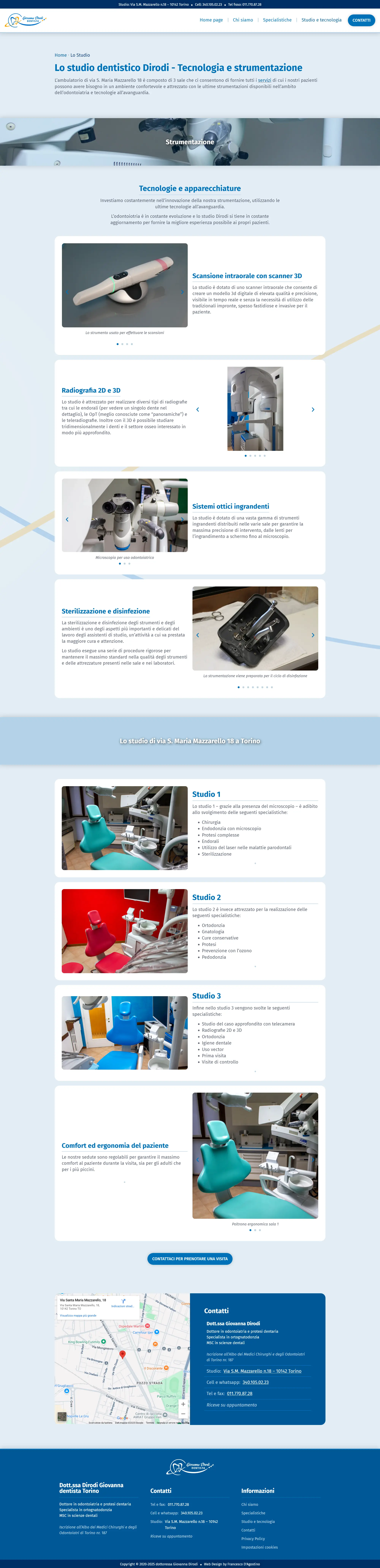 UI Design pagina lo studio per versione desktop